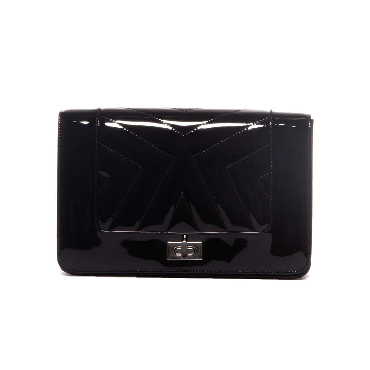L’Intervalle Damen Georgie Stofftasche, M Black Patent, Black Patent