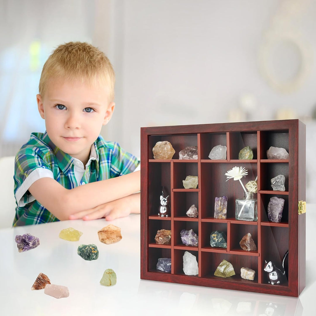 FramePro Felsen Bilderrahmen Vitrine Kristall Shadow Box 35x35cm 3D Rahmen zum Befüllen Tiefer Aufbe