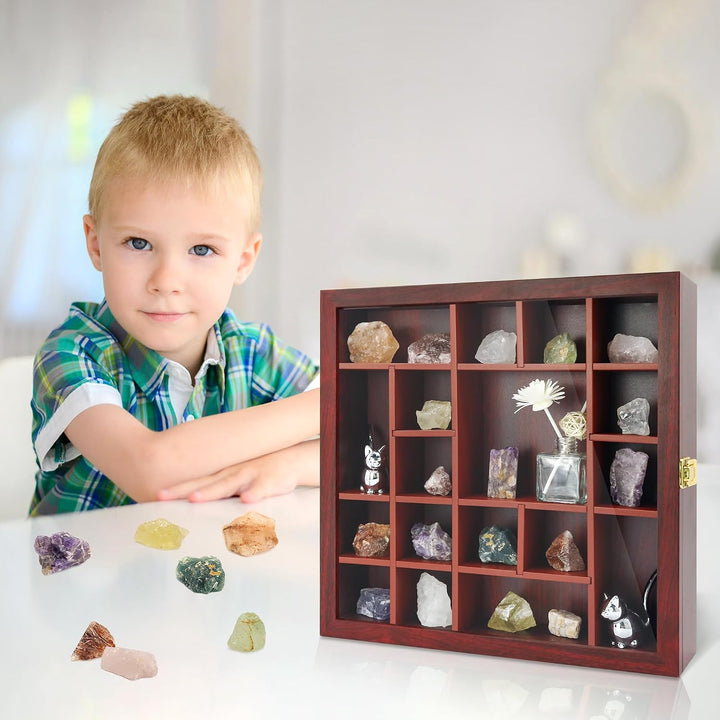 FramePro Felsen Bilderrahmen Vitrine Kristall Shadow Box 35x35cm 3D Rahmen zum Befüllen Tiefer Aufbe
