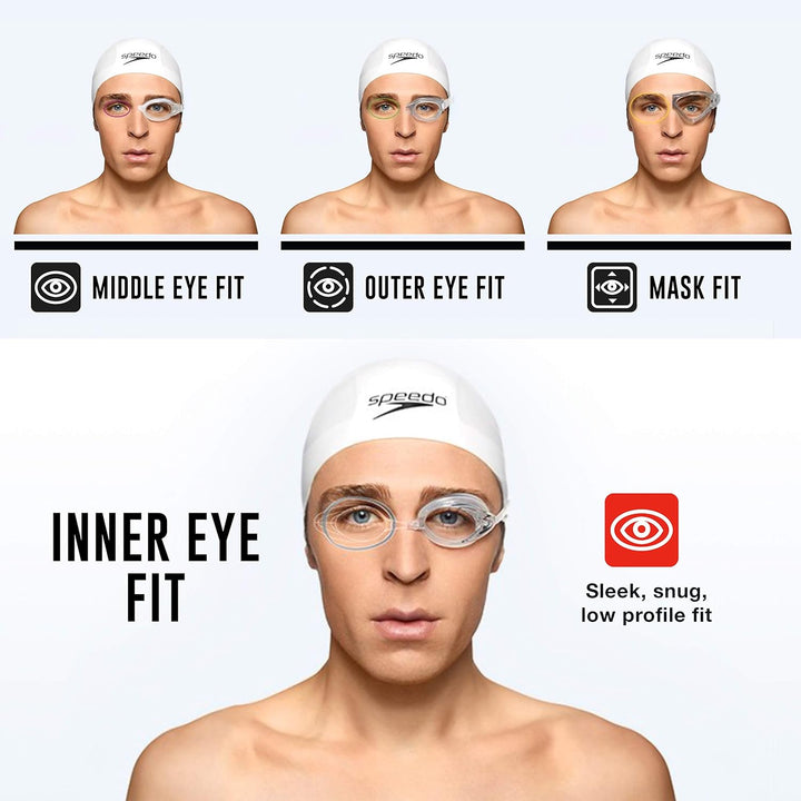 Speedo Vanquisher 2.0 Mirrored Swim-Swimming Racing Goggles-Silver Anti-Fog New