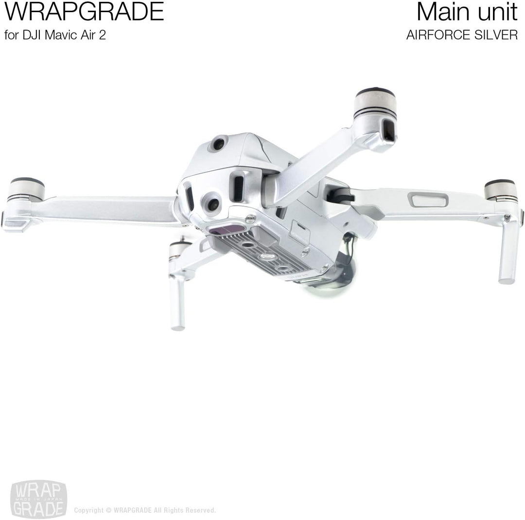 Wrapgrade Main Unit Skin kompatibel mit DJI Mavic Air 2 (Airforce Silver)