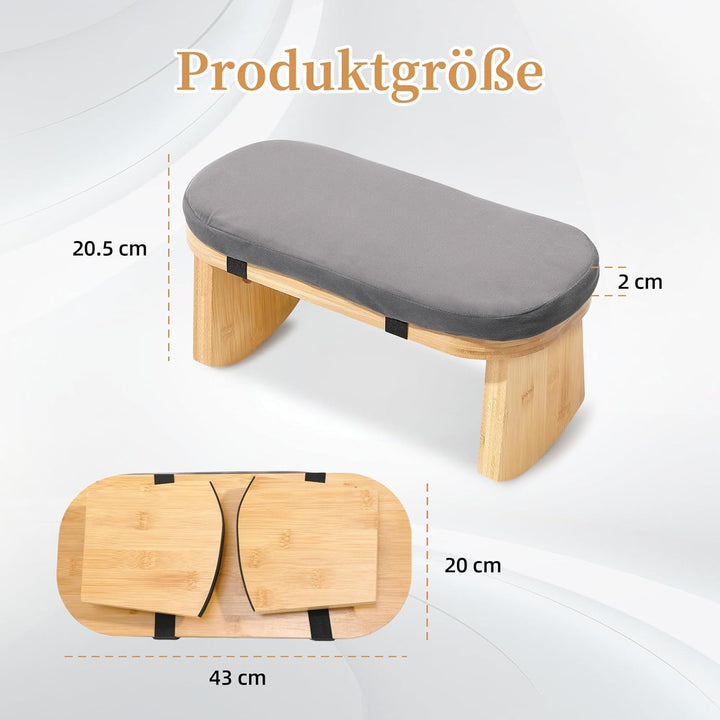 TYYIHUA Meditationsbank, klappbarer Meditationsstuhl, Bambus-Meditationshocker mit Anti-Rutsch-Matte