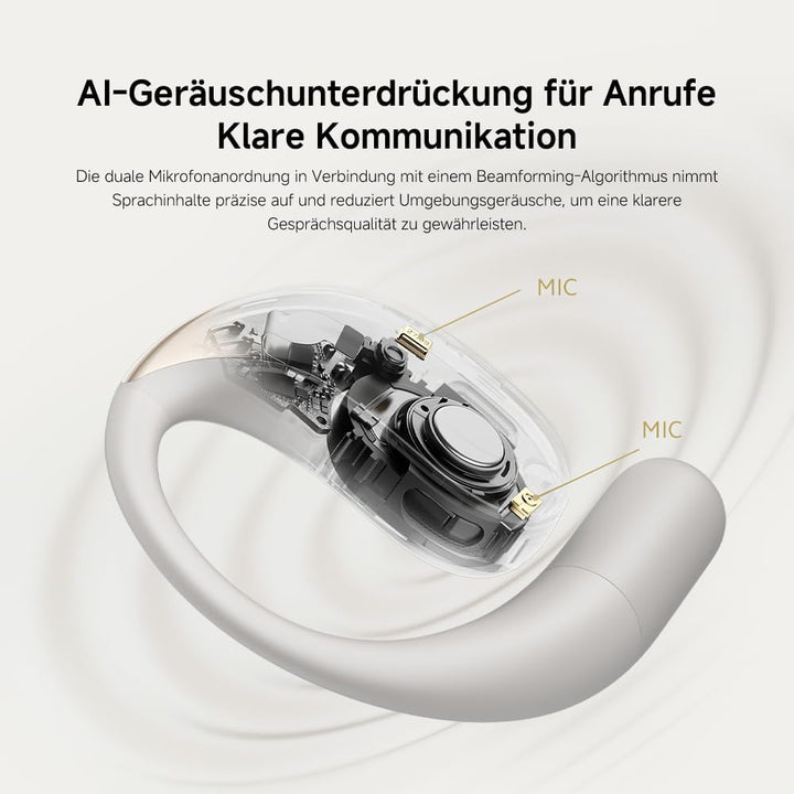 Xiaomi OpenWear Stereo - Leichter Bluetooth Open Ear Kopfhörer für den ganzen Tag mit 7.5 + 38.5 Stu