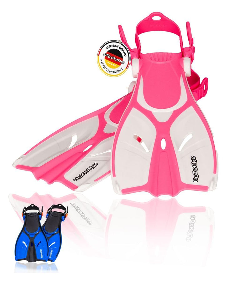 AQUAZON Style Verstellbare Flossen, Schnorchelflossen, Taucherflossen, Schwimmflossen für Kinder und