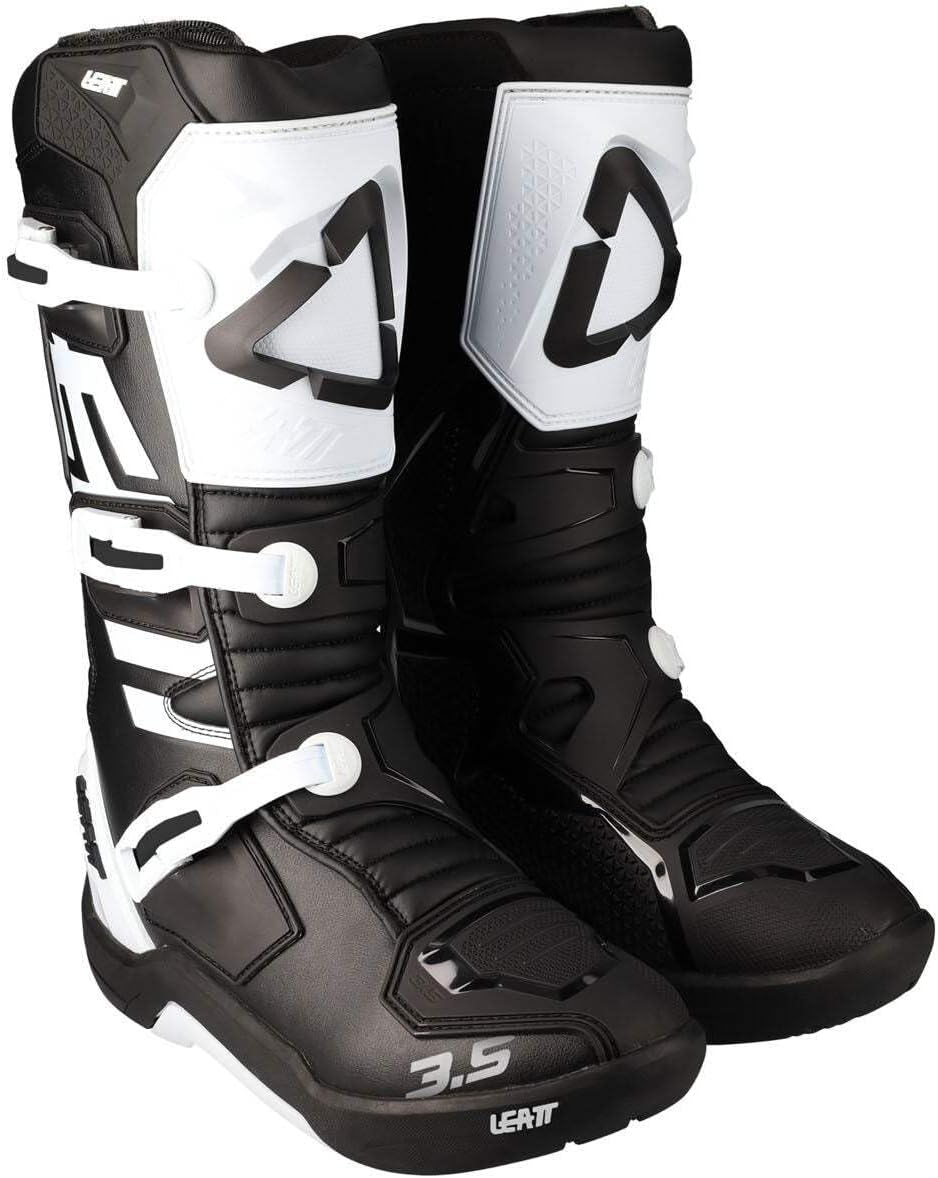 Leatt Unisex Motorradstiefel, 33 EU Schwarz Wei&#xDF;