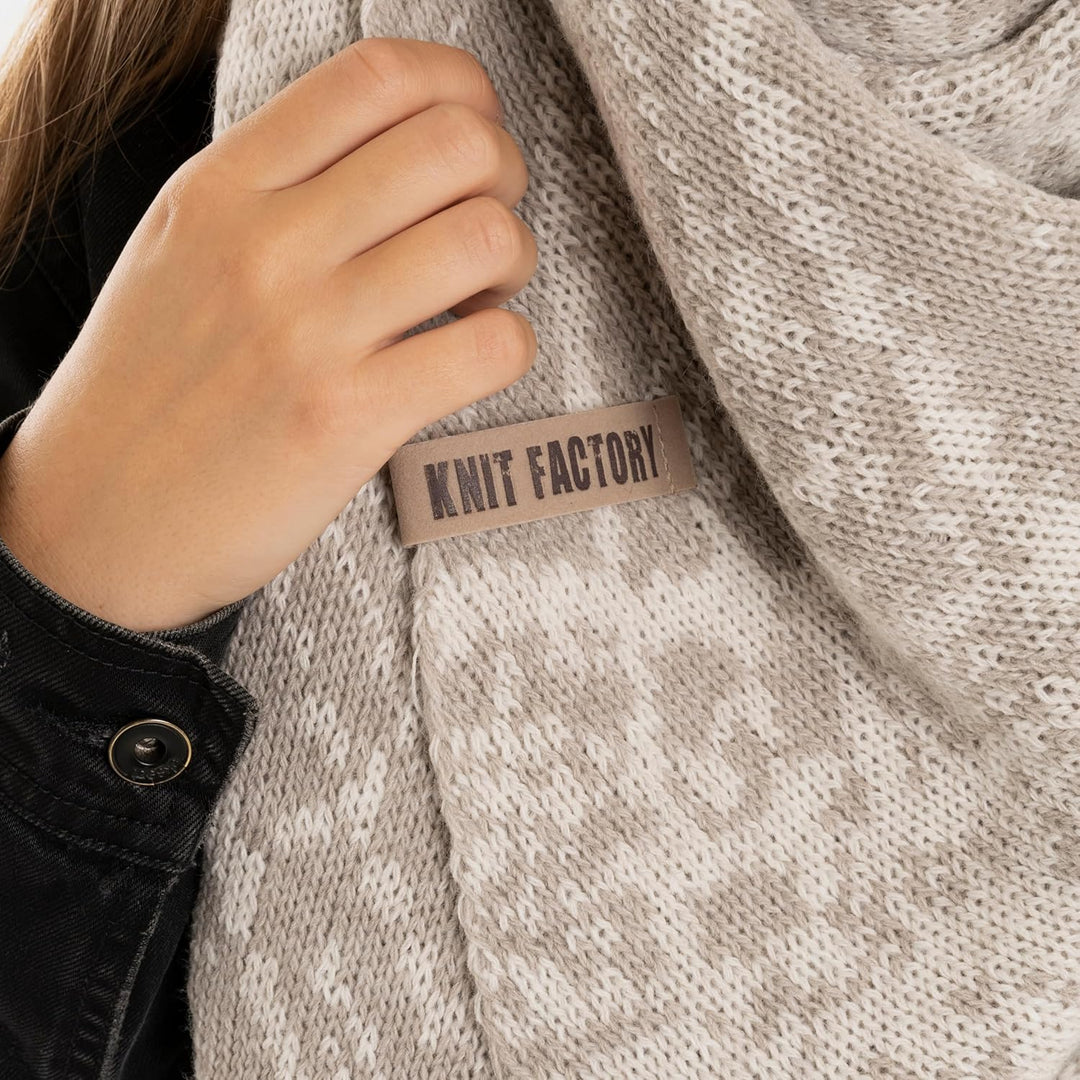 KNIT FACTORY - Lea Dreiecksschal Beige/Iced Clay, Beige/Iced Clay