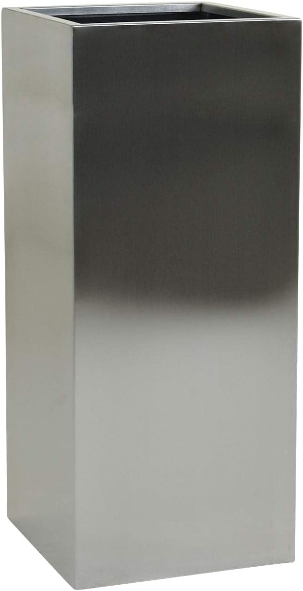 VIVANNO Pflanzkübel Blumenkübel Pflanzgefäss Übertopf Edelstahl Block - 80 x 40 x 40 cm BLOCK 80x40x