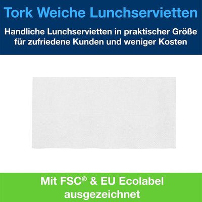 Tork 477844 Lunchservietten Hellblau / 2-lagige Servietten für kleine Gerichte oder Snacks / Advance