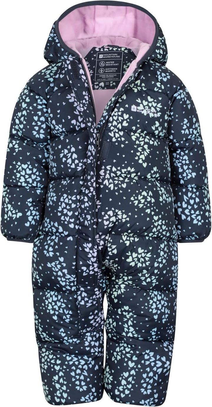 Mountain Warehouse Frosty Kinder Winter Anzug Gefüttert Schneeanzug 6-12 Monate Marineblau (Gedruckt