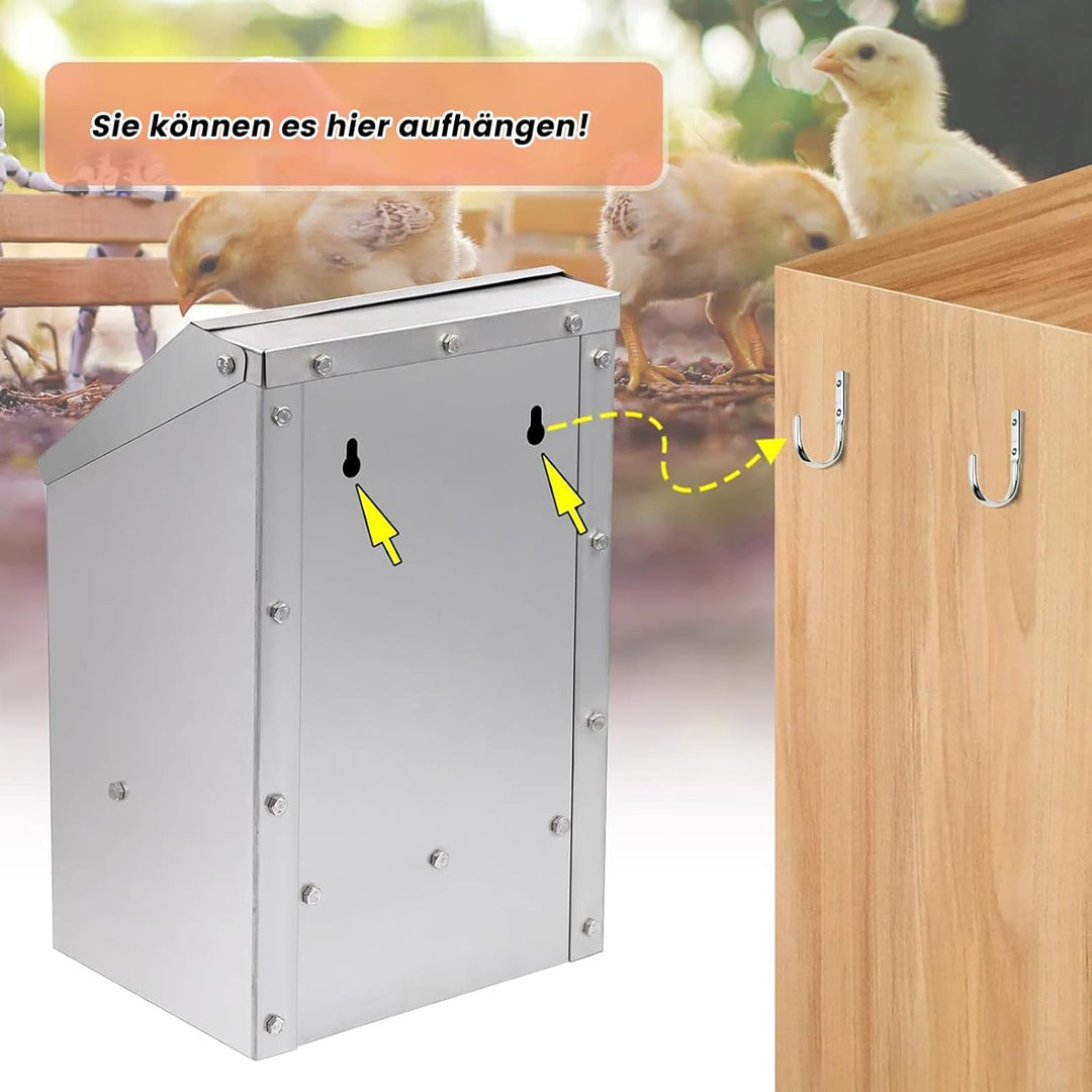 BREUAILY 4.5kg Futterautomat Hühner Hühnerfutter Automat Hängend Geflügelfutterautomaten mit Deckel