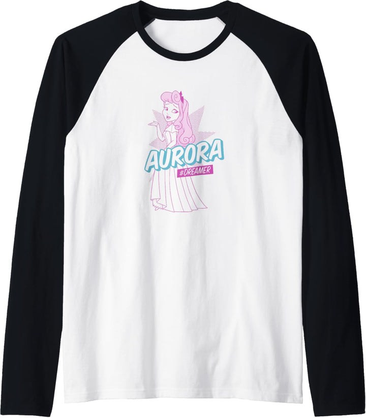 Disney Sleeping Beauty Aurora Hashtag Dreamer Pop Art Raglan