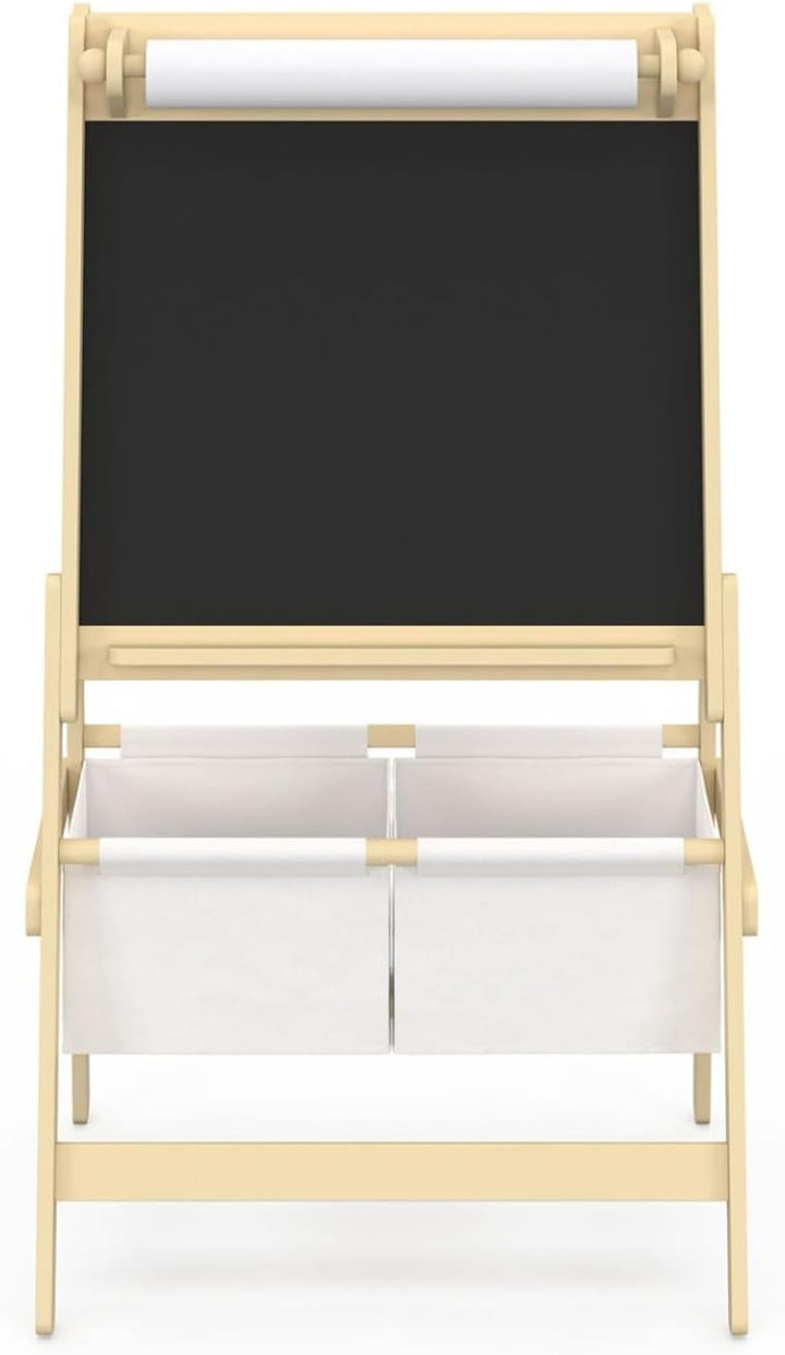 IDMarket - Kindertafel 3 in 1 Doppelseitige Staffelei mit Papierrolle und 2 Aufbewahrungskörben