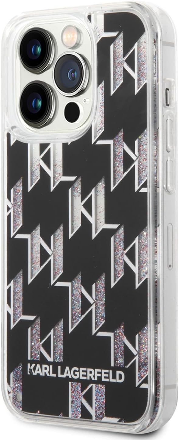 KARL LAGERFELD KLHCP14MLMNMS hülle für iPhone 14 Plus 6,7" hardcase Silber/Silver Liquid Glitter Mon
