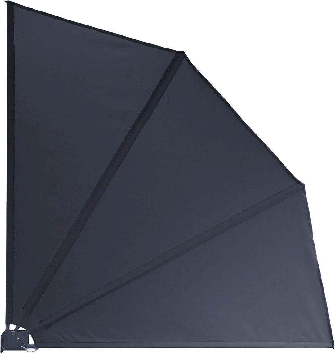 QUICK STAR 2 Stück Sichtschutz Fächer 140x140cm Anthrazit Easy Mount Wandplatte Balkon Trennwand Win