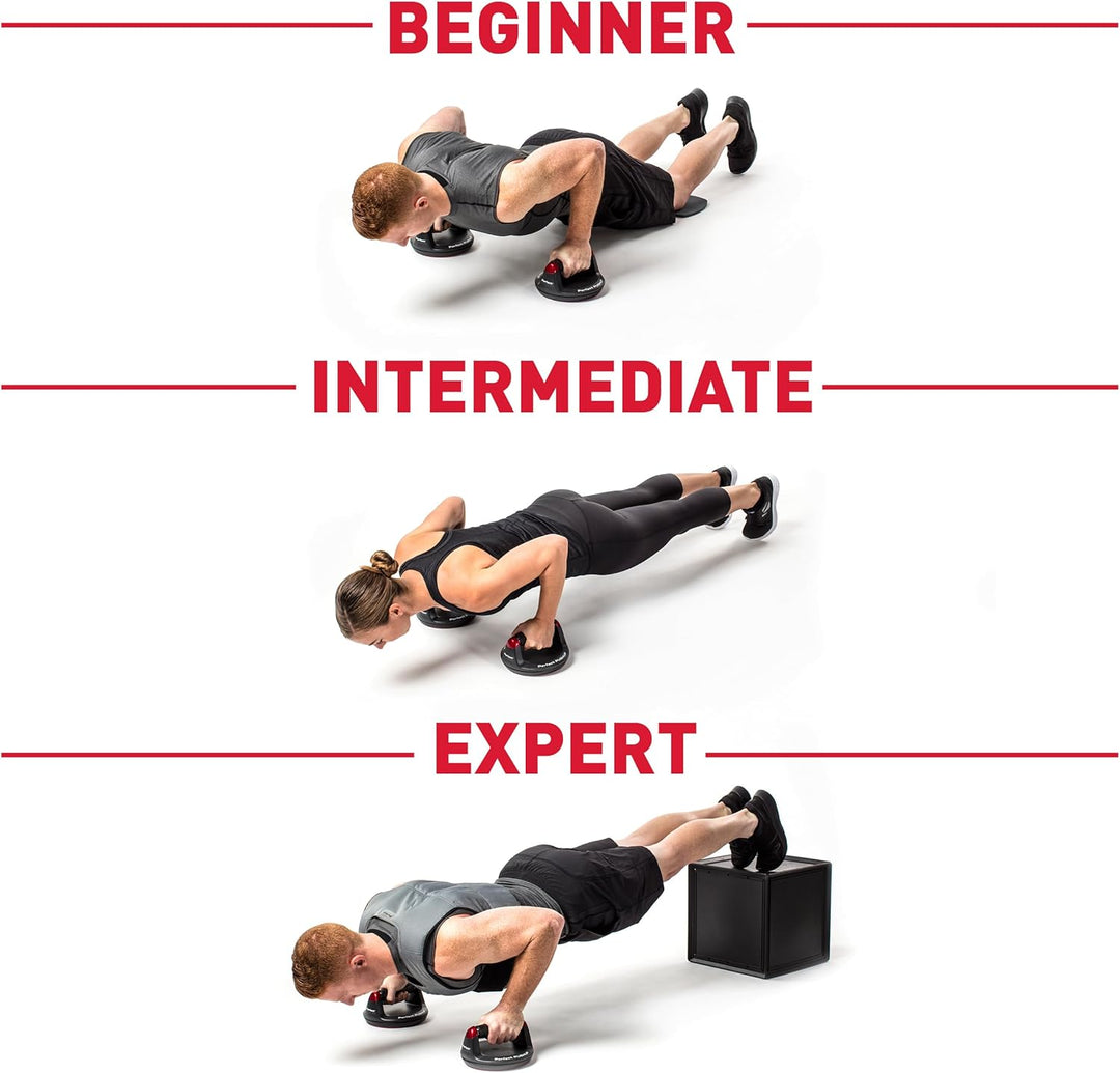 Perfect Fitness Liegestützgriffe Push Up, Fitnessgeräte für Zuhause, Schwarz, 2