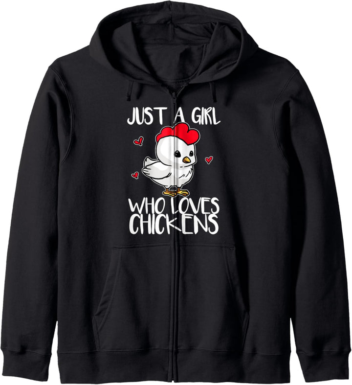 Just A Girl Who Loves Chickens Lustiges Huhn Hahn Kostüm Kapuzenjacke