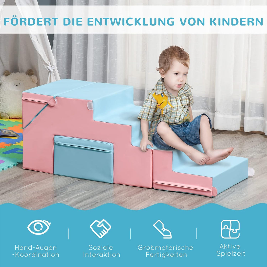 HOMCOM 2 TLG. Schaumstoff Bausteine Kinder Softbausteine Weiche Riesenbausteine Schaumstoffblöcke fü