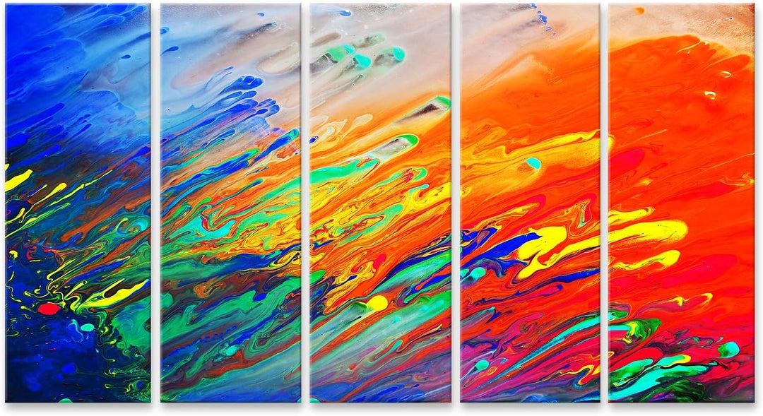 islandburner Bild auf Leinwand Bunt Abstrakt Acryl Farben Fliessen Hintergrund Bilder Wandbilder Pos