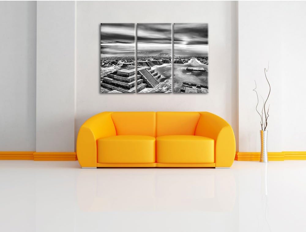 Pixxprint Maya in Mexico als Leinwandbild/Grösse: 3 Teilig (120x80) cm/Wandbild/Kunstdruck/fertig be