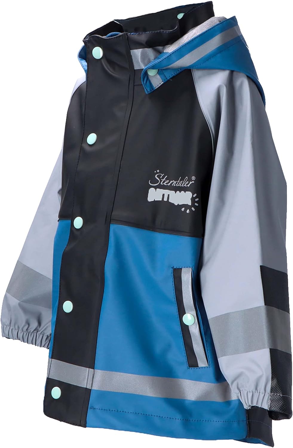 Sterntaler Unisex Kinder Blockfarben Funktions-Regenjacke 74 Tintenblau Melange, 74 Tintenblau Melan