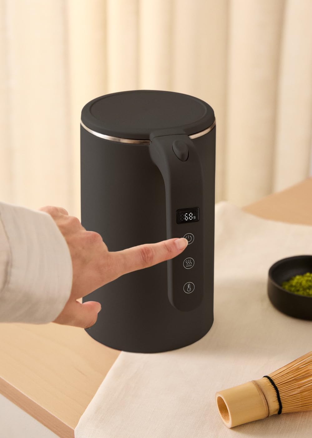 CREATE/KETTLE STUDIO PRO/Elektrischer Wasserkocher 1L Schwarz/Temperaturregelung, Warmhaltefunktion,