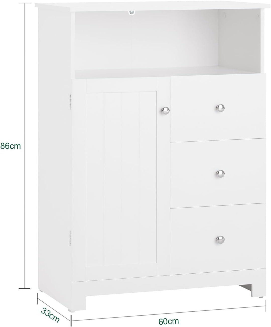 SoBuy BZR107-W Badkommode Badschrank Kommode fürs Bad Badezimmerschrank Aufbewahrungsschrank Flursch