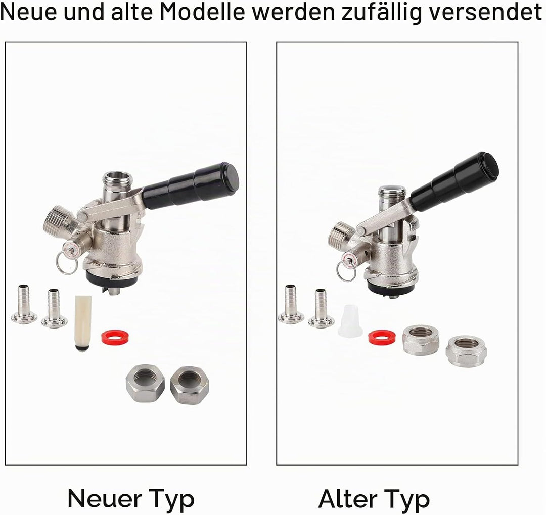 Keg Kegverschluss Zapfkopf Micromatic Korbkeg Typ S, Korb Keg Zapfkopf mit 6 Armaturen Bierfass Ansc