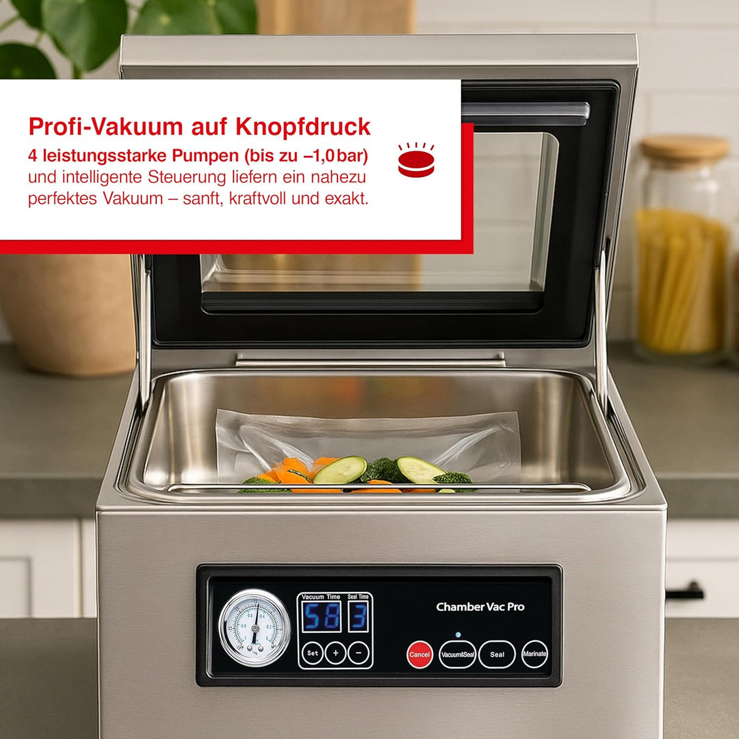 Solis Chamber Vac Pro 5702 Kammervakuumierer - Vakuumiergerät - Für Trockene und Feuchte Lebensmitte