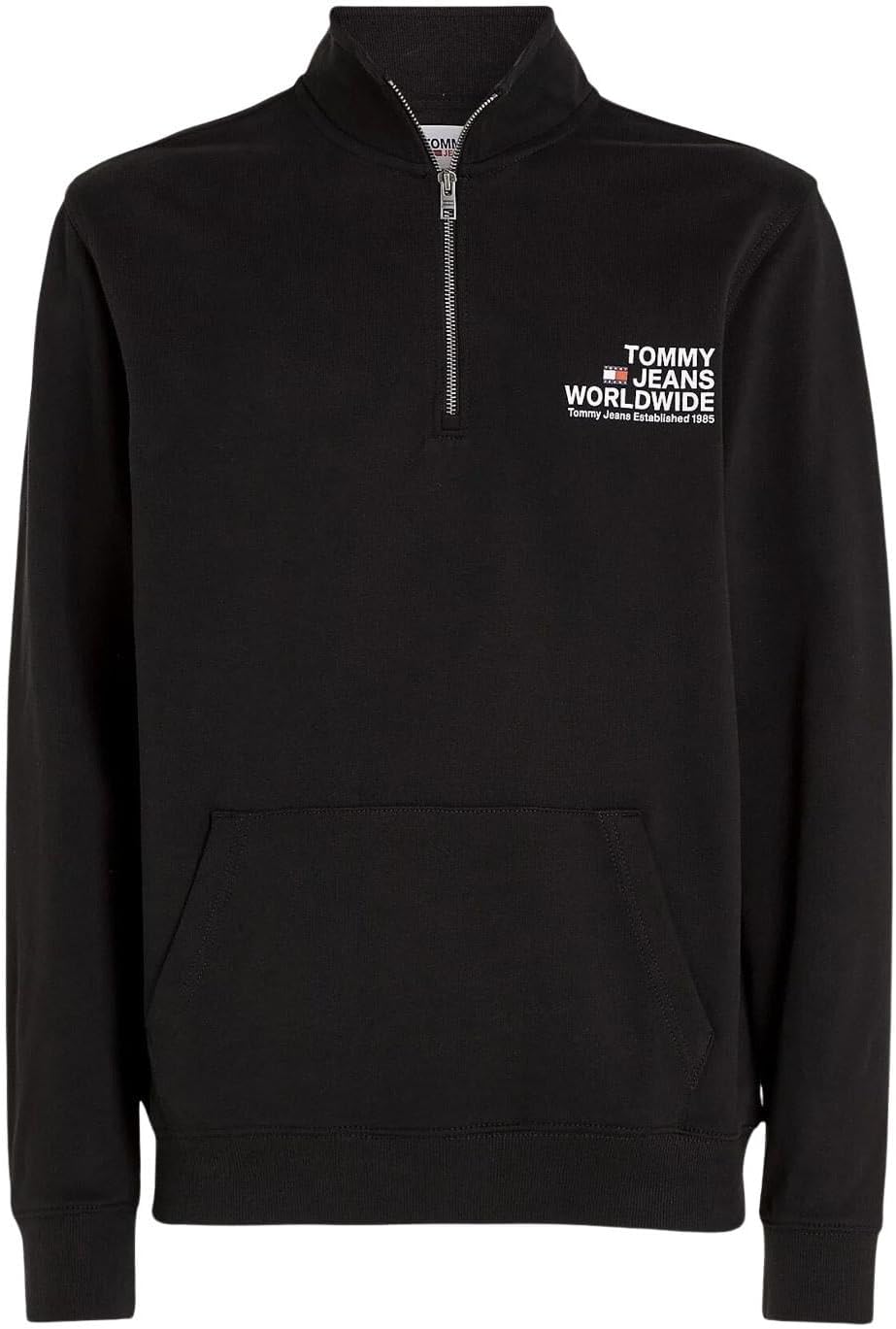 Tommy Jeans Herren Halber Reissverschluss M Schwarz, M Schwarz