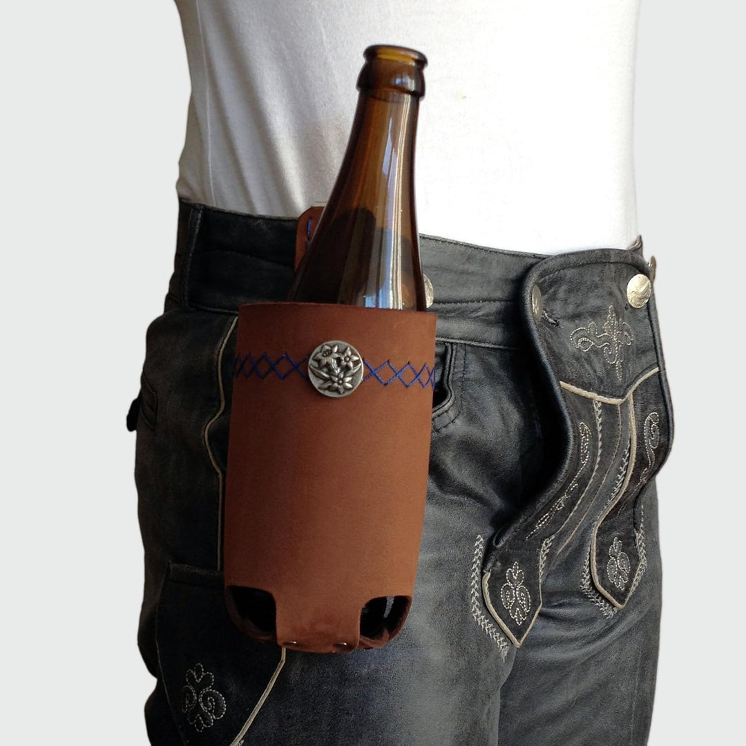 Bierholster Enzian 0,5l - Das Original aus echtem Leder - Bier Holster