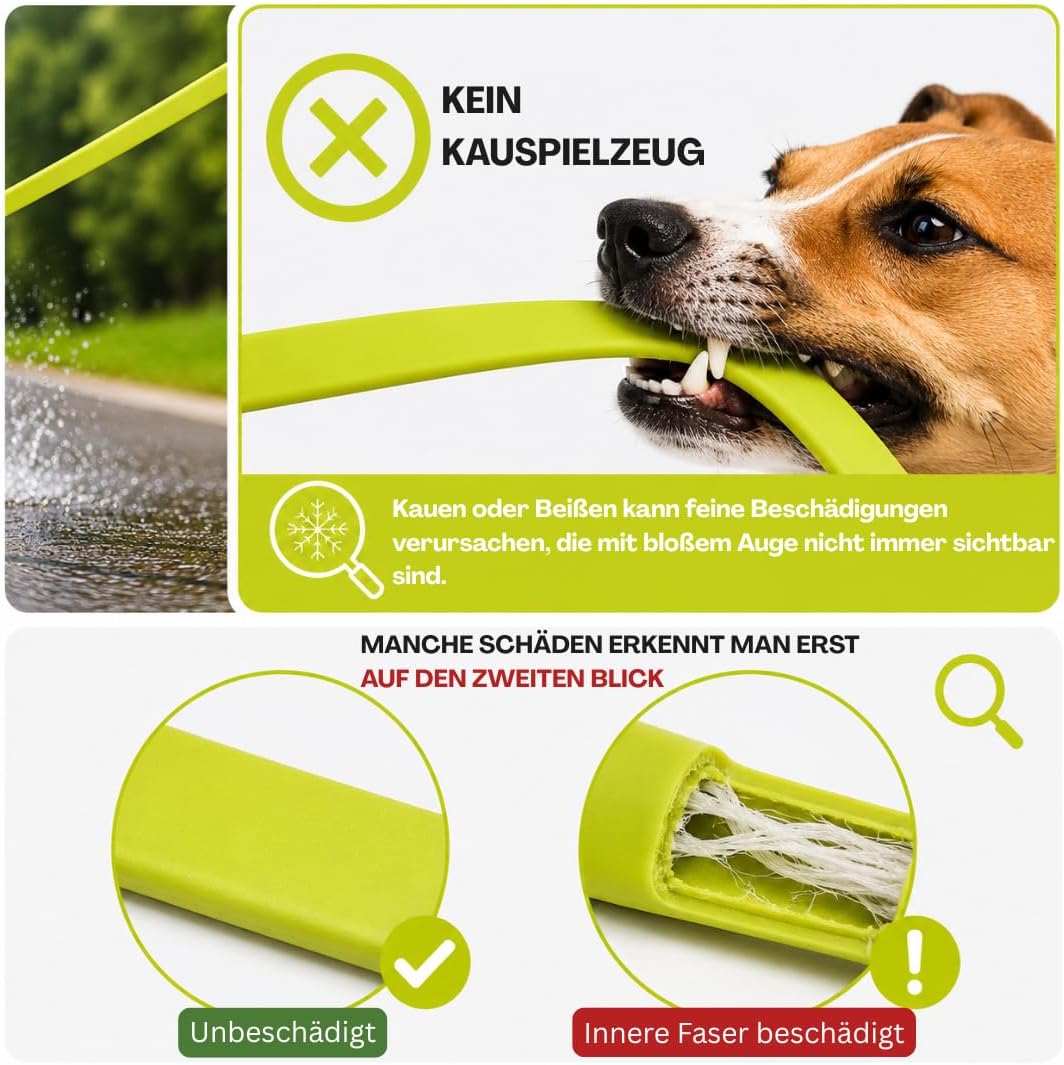 5m Schleppleine, Hundeleine, Handschlaufe, Neon-Gelb, extra schmal, schmutz- und wasserabweisend 5m,