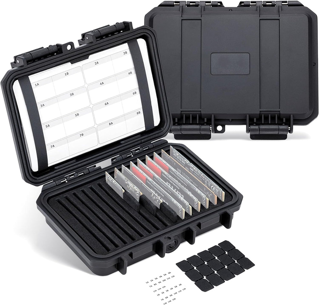 15 Slots M.2 2280/2260/2242/2240/2230 Speichergehäuse, Wasserdichtes und stossfestes M.2 SSD Case mi