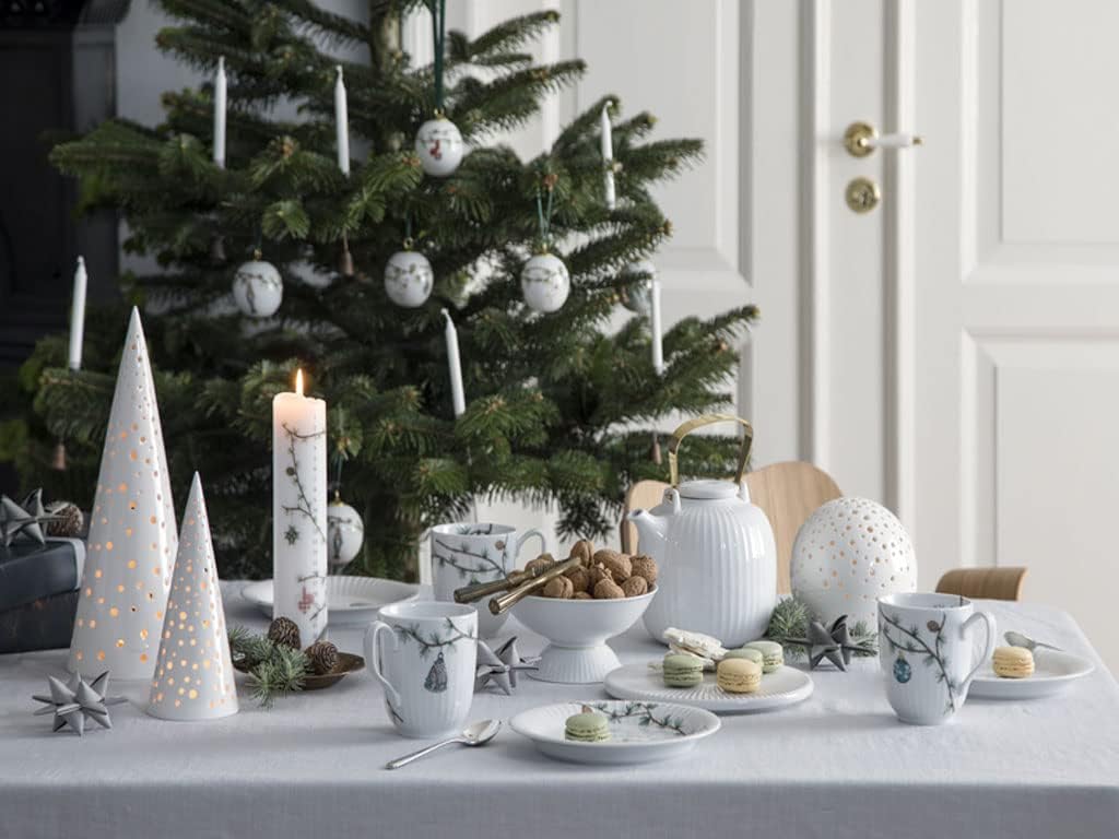 Kähler Tiefer Teller Ø21 cm Hammershøi Christmas Aquarellmalerei, Weiss