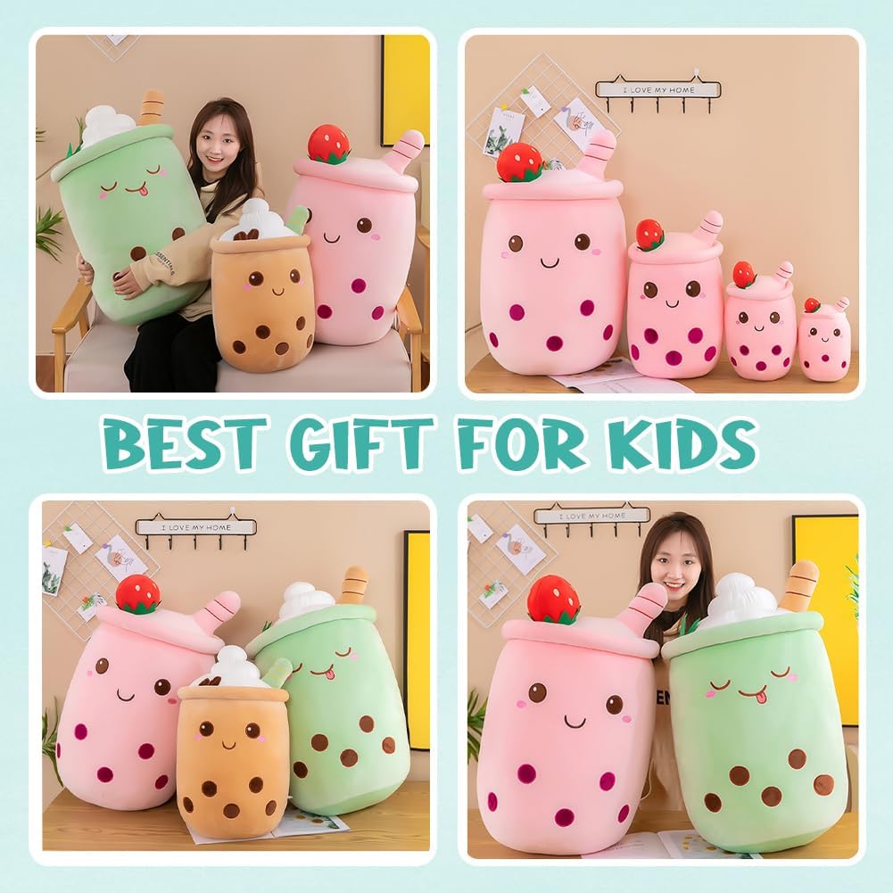Bubble Tea Kuscheltier PlüSchtier XXL SüssE Kissen, Kawaii Bubble Tea Cup Plushie Stofftier Boba Tee