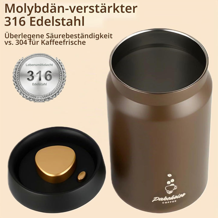 Kaffeebohnen Behälter (1,2L), Kaffeedose Luftdicht, kaffeedose, 316 Edelstahl Material, geeignet Für