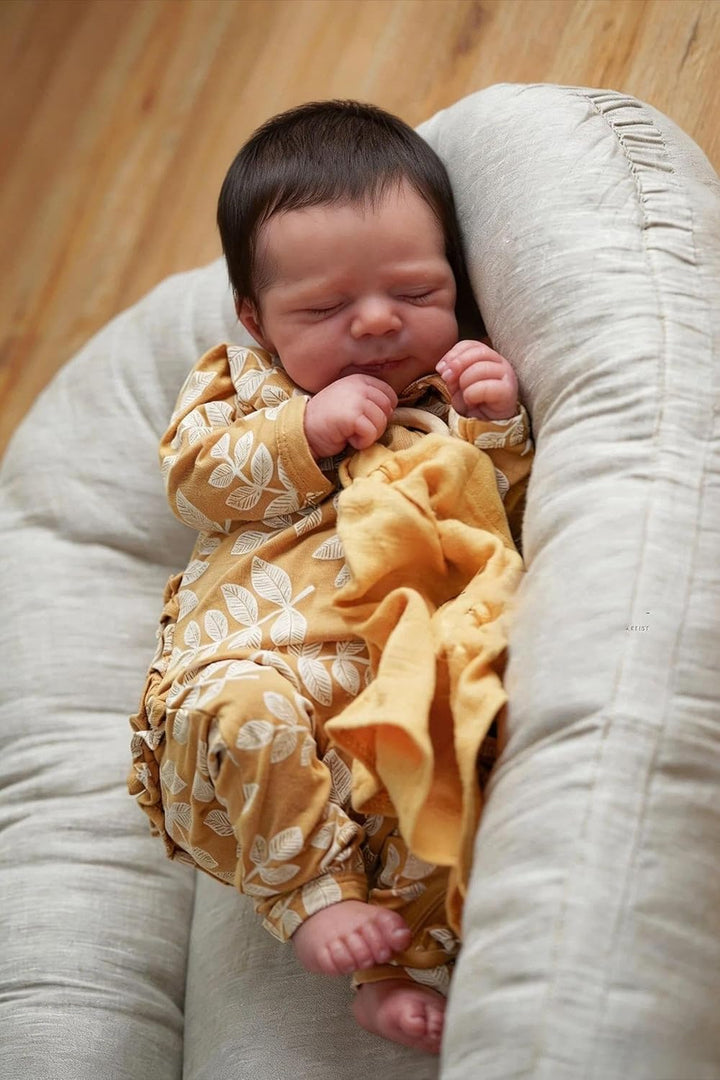 Zero pam Reborn Baby Puppen Vollsilikon Lebensecht-48CM Silikon Baby Junge Mit Haaren, Echte Baby Pu