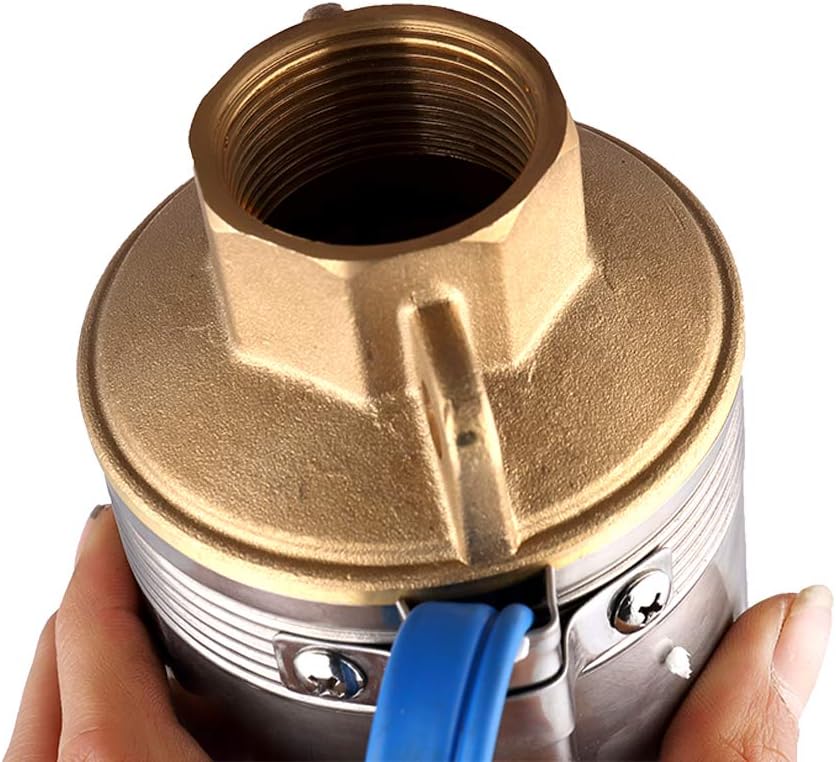 ZYIY 0,5Hp Tiefbrunnenpumpe 4Zoll Edelstahl-Tauchtiefbrunnenpumpe Max Durchfluss 6,8m³/h Förderhöhe