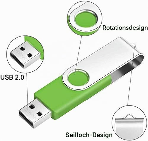 USB 2.0 Stick 2GB 10er Pack USB Flash Laufwerke Grün Swivel Pen Drive 2 GB 10 Stück Memory Sticks Th