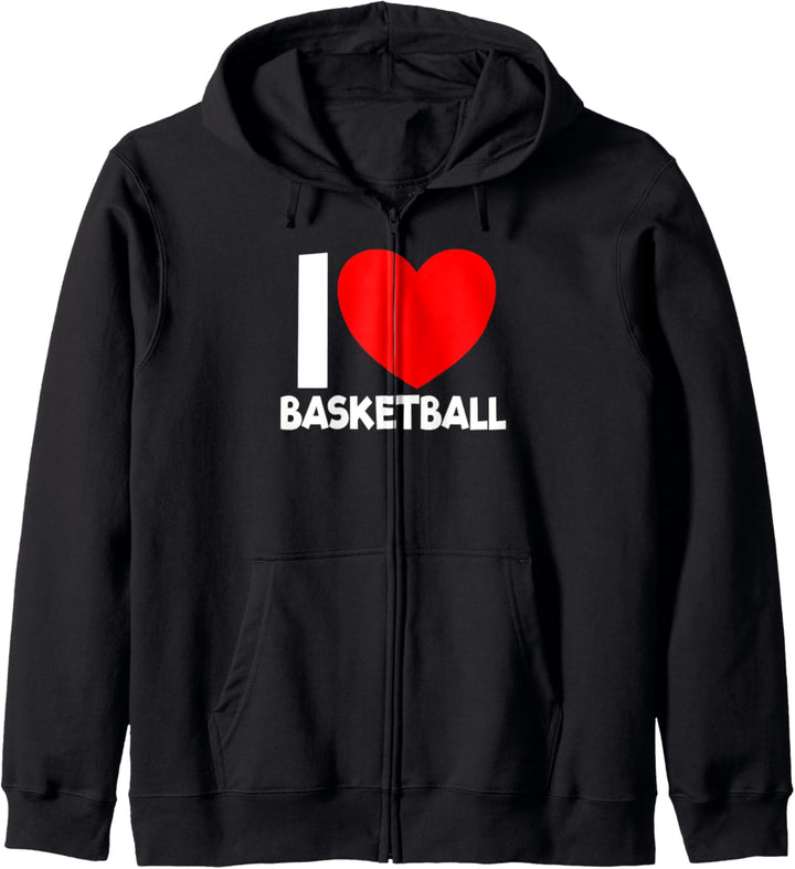 I Love Basketball-Basketball, Herzform, Rot Kapuzenjacke