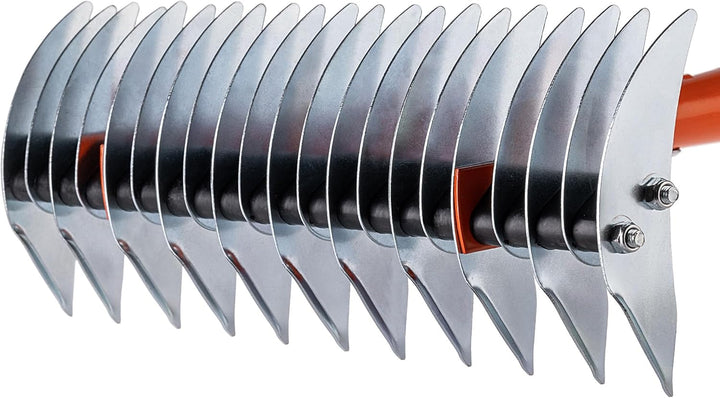 KADAX Handvertikutierer 35 x 137 cm, manueller Rasenlüfter mit langem Aluminiumstiel, Vertikutierrec