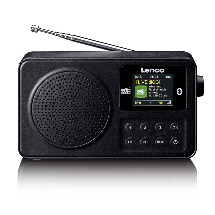Lenco PDR-033BK DAB+ Radio tragbar – Bluetooth 5.3, FM, Akku, Farbdisplay, Wecker, Einschlaftimer, 3