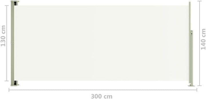 puraday 140x300 cm Seitenmarkise Ausziehbar Creme Terrassen-Sichtschutz Balkon Seitenwand Stilvolle