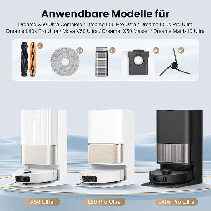 22 Stück Zubehör für Dreame X50 Ultra/L40s Pro Ultra/L50 Pro Ultra/Mova V50 Ultra/X50 Master/Matrix1