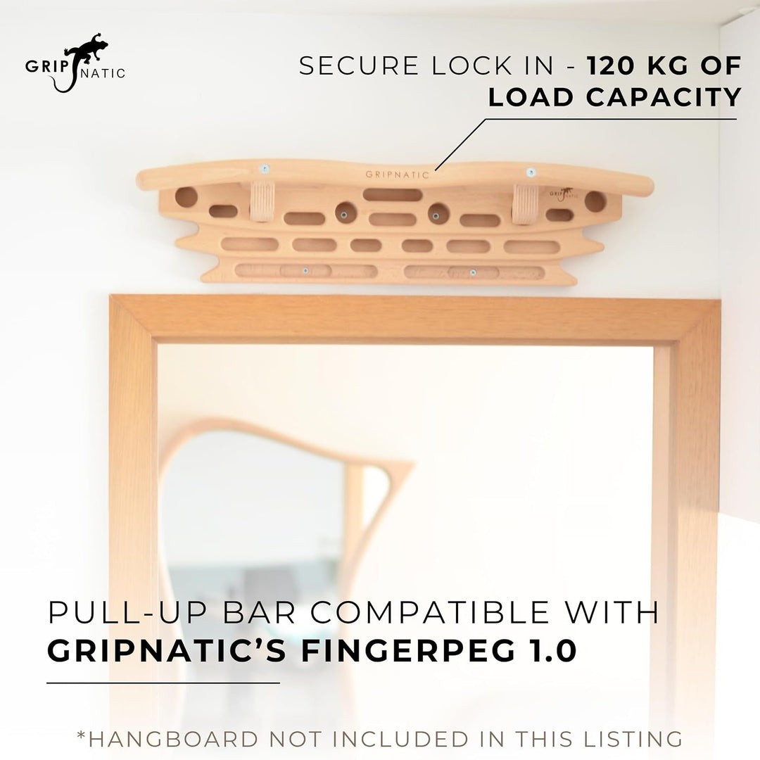 Buchenholz Klimmzugstange für FingerPeg 1.0 Hangboard, Abnehmbar | Abnehmbare Buchenholz-Stange für