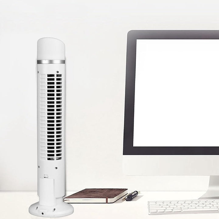 Turmventilator ohne Flügel, Tragbarer USB-Tischventilator mit Licht und Flügellosem Design für Zuhau