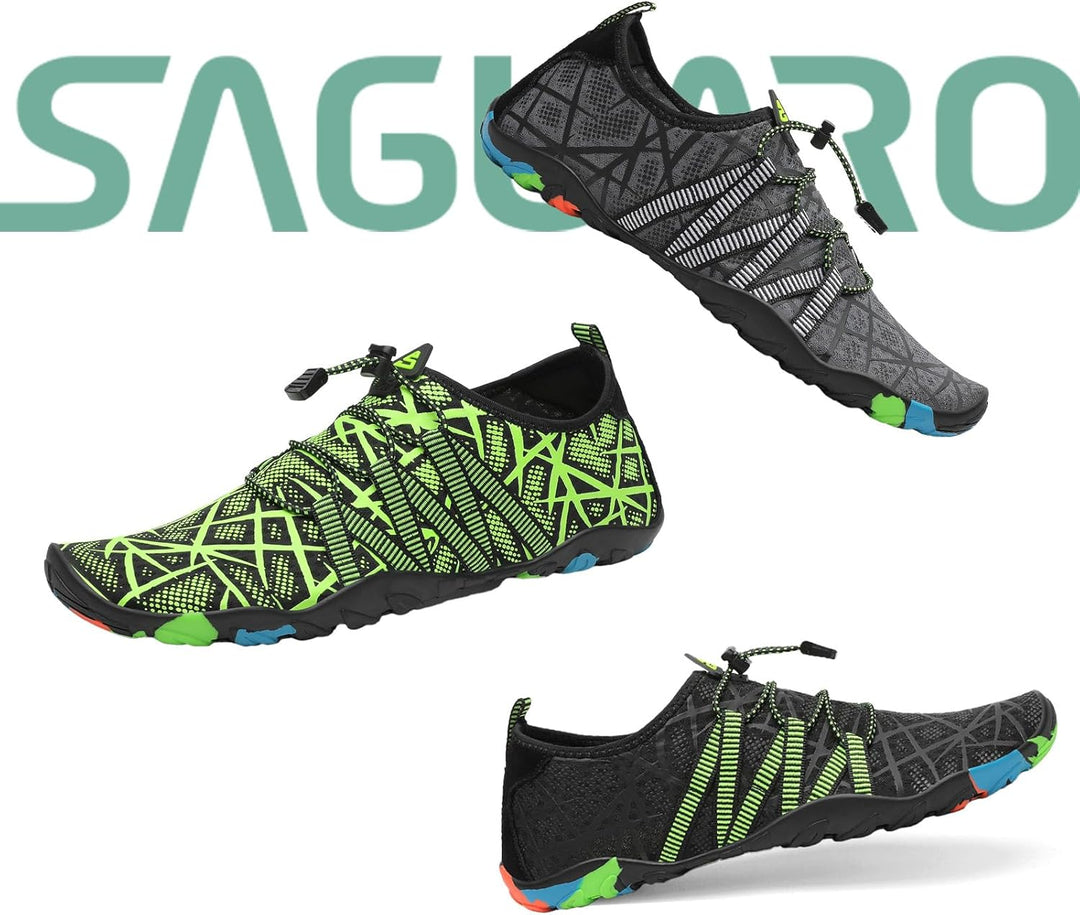 SAGUARO Herren Badeschuhe Damen rutschfeste Sohle Schnell Trocknend Schwimmschuhe 36 EU Graphit, 36