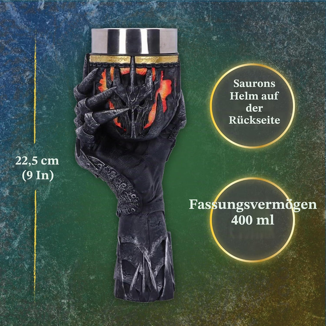 Nemesis Now Offizielles Lizenzprodukt "Herr der Ringe", Sauron, Kelch, Grau, 22,5 cm, B5895V2, 1 Stü