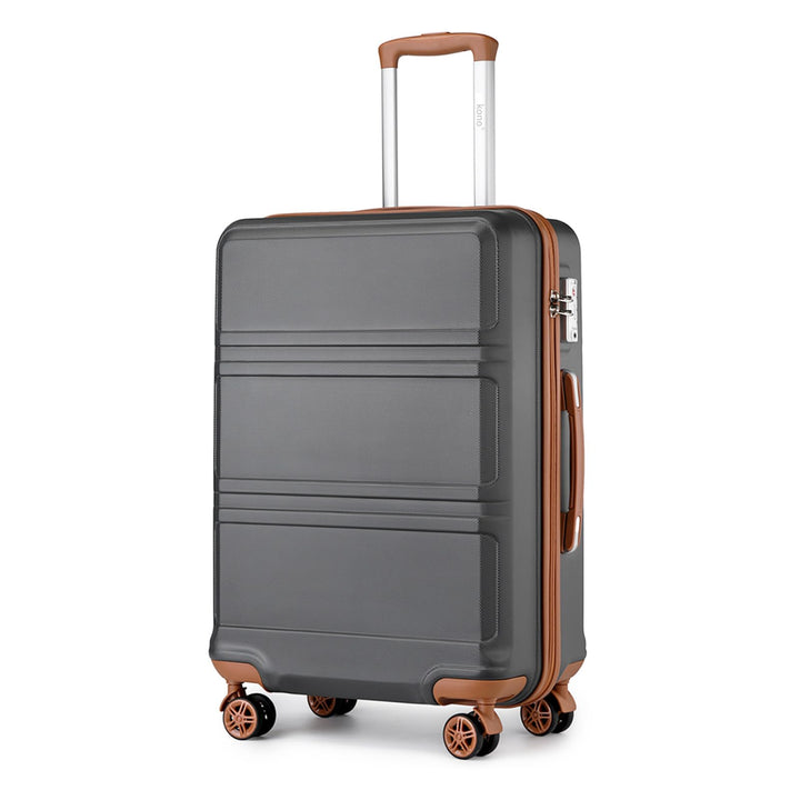 KONO Koffer Trolley Reisekoffer aus ABS+PC – Leichter Hartschalenkoffer mit 4 Zwillingsrollen und TS
