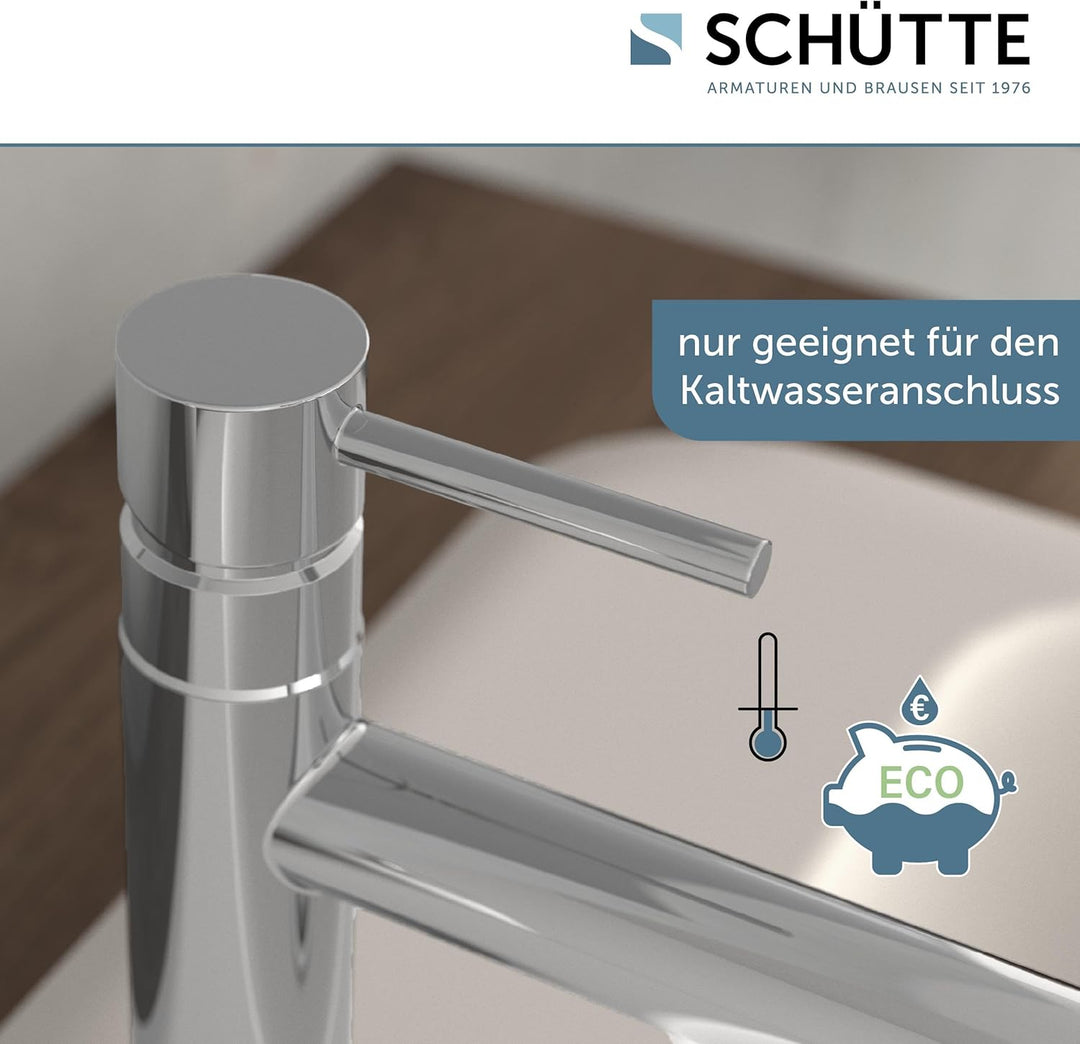 SCHÜTTE Kaltwasserhahn LAURANA 35911, Wasserhahn Bad nur für Kaltwasser, Waschtischarmatur im Gäste-