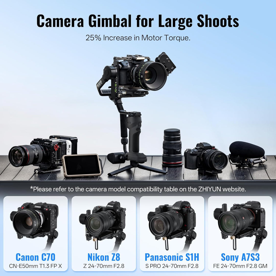 ZHIYUN CINEPEER Crane 4E Gimbal für DSLR-und Spiegellose Kamera, 3-Achsen Stabilisator Gimbal, Leich
